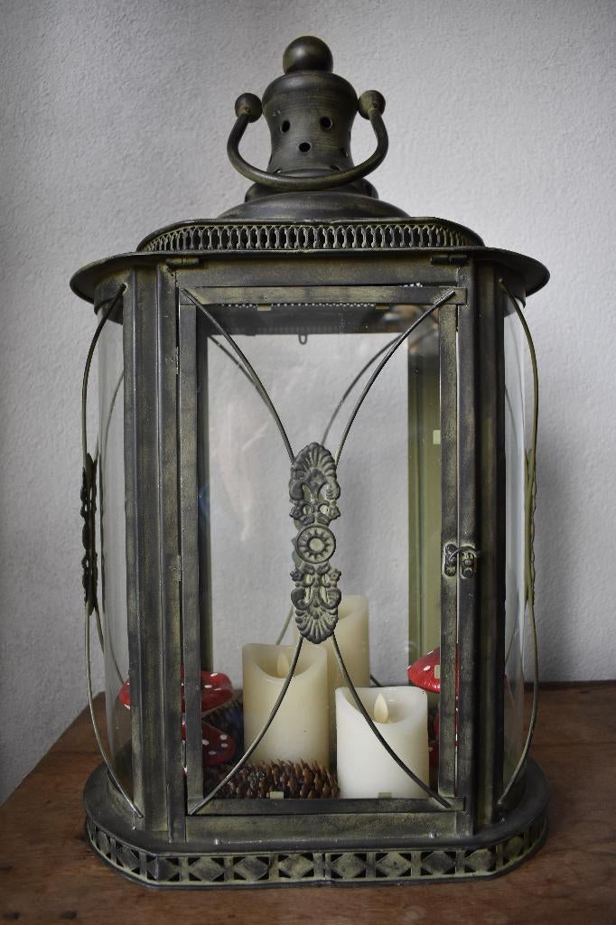 Windlichten bol glas lantaarn EXCLUSIEF vaderdag kaarslamp, Ophalen of Verzenden
