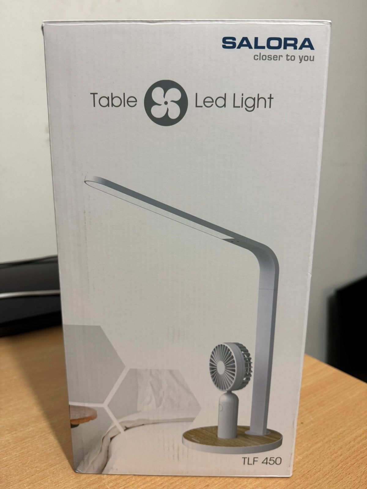 Tafellamp Salora TFL-450 met mini ventilator ( Nieuw in doos, Ophalen of Verzenden, Zo goed als nieuw, Dimbaar