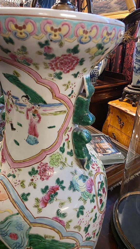 Grote Antieke Chinese Famille Rose Vazen - Zeer Gaaf, Antiek en Kunst, Antiek | Vazen, Ophalen of Verzenden