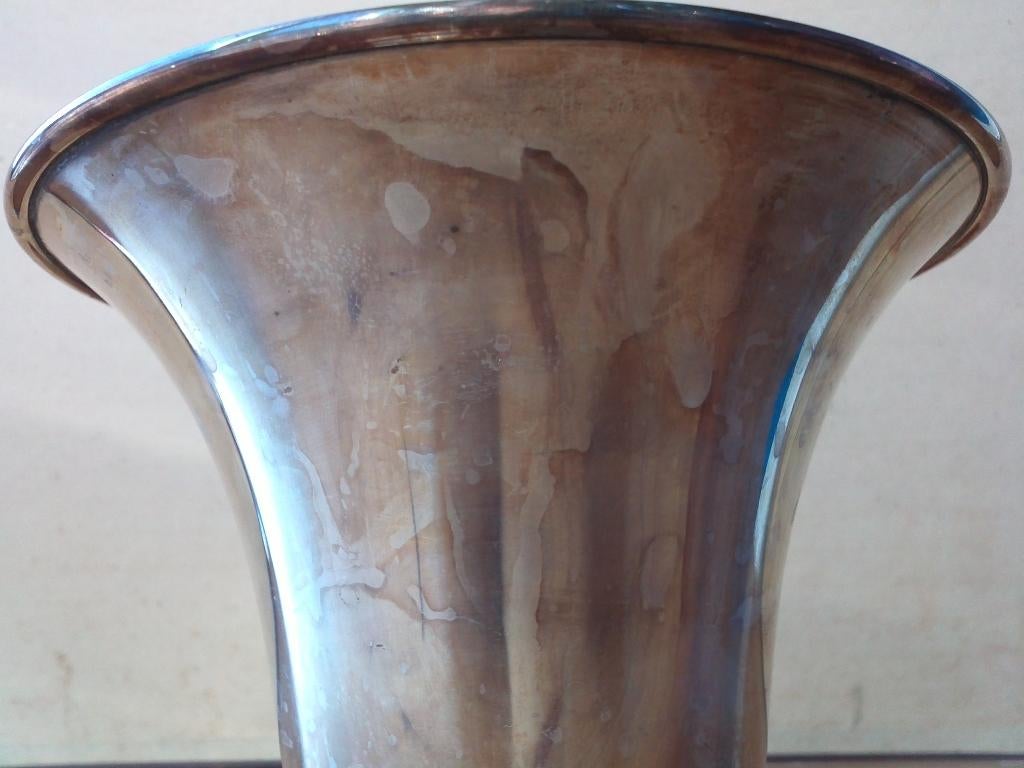 Oud vintage vaasje van Gero silverplate 12,5 cm., Antiek en Kunst, Ophalen of Verzenden
