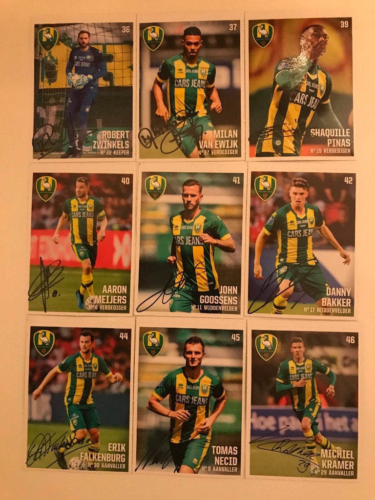 ADO Den Haag Voetbalplaatjes - Gesigneerd, Ophalen of Verzenden, Zo goed als nieuw, Meerdere plaatjes