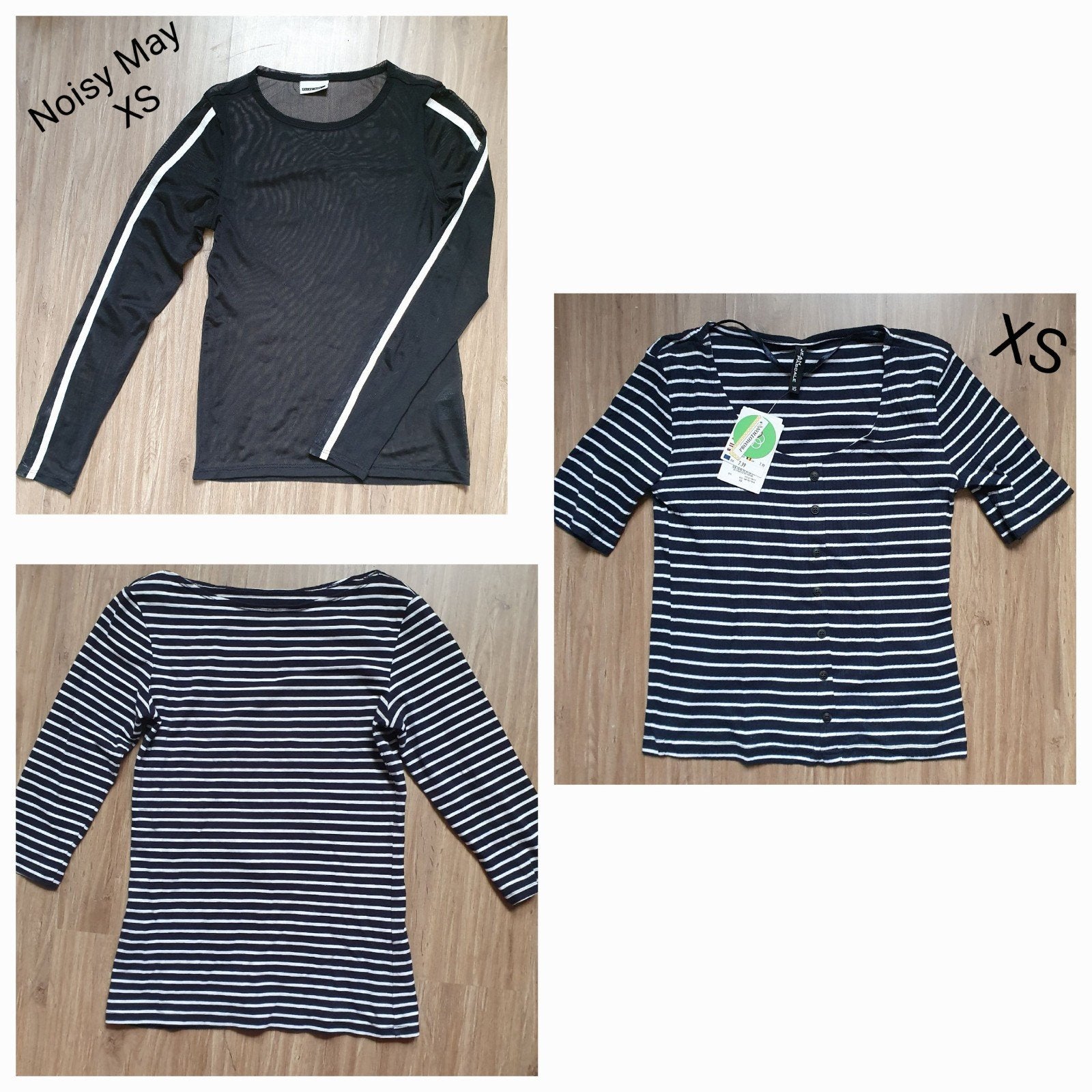 3x Topjes Maat XS - Noisy May en gestreepte tops set v.€5, Ophalen of Verzenden, Zo goed als nieuw, Maat 34 (XS) of kleiner, Lange mouw