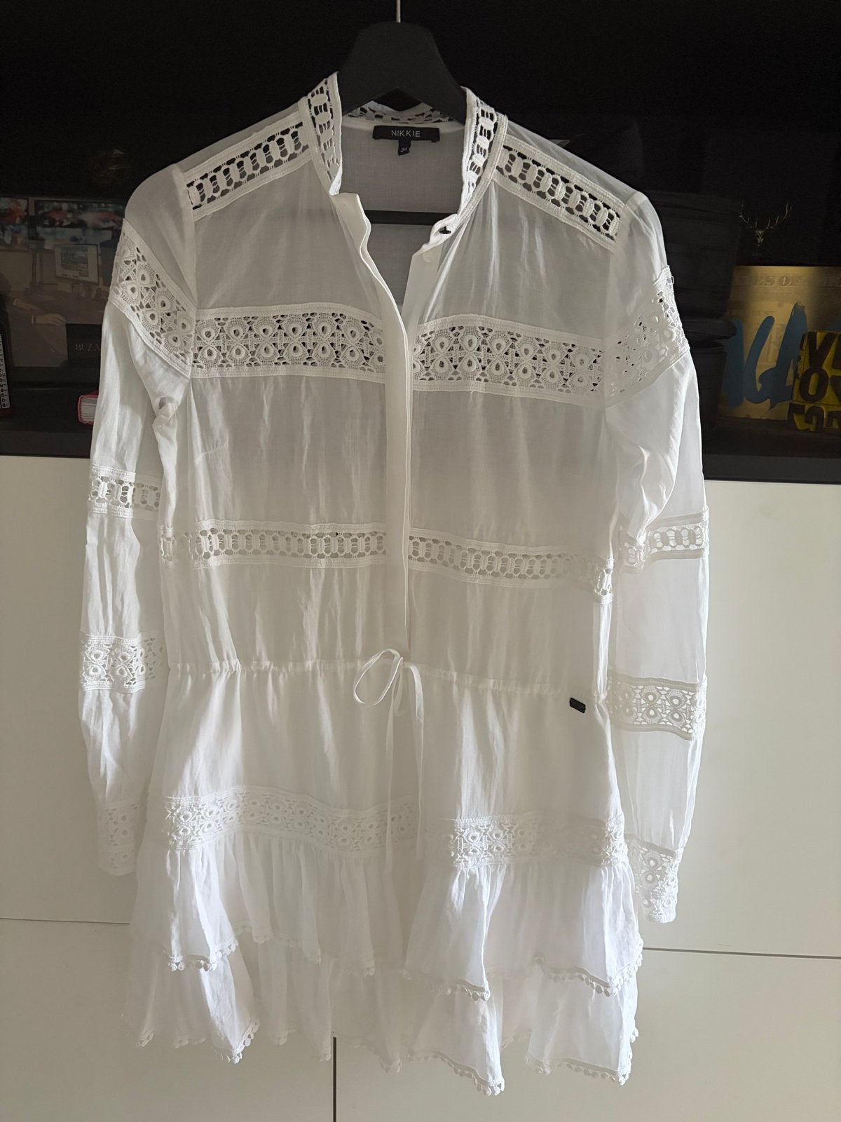 Nikkie Boho / Ibiza style jurkje maat 34, Kleding | Dames, Ophalen, Wit, Zo goed als nieuw, Maat 34 (XS) of kleiner