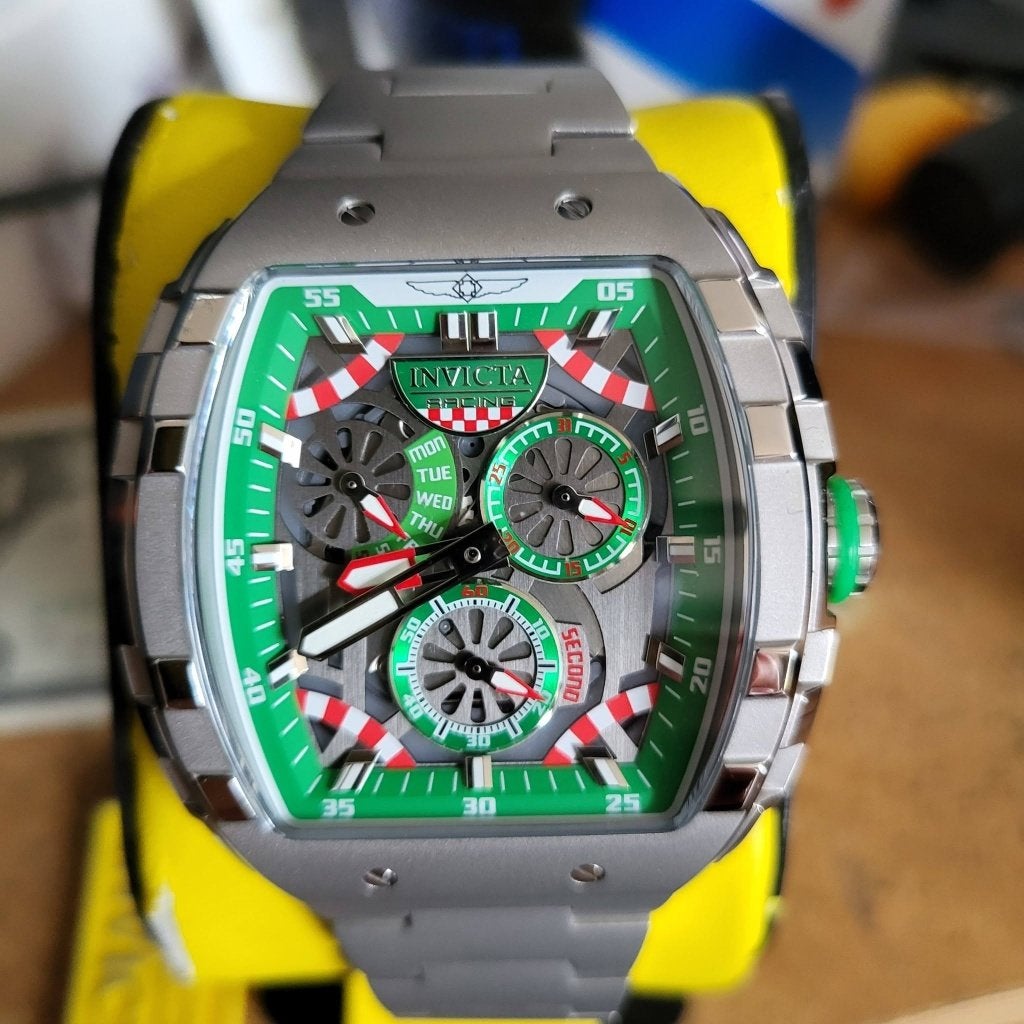 invicta unisex racing 47 mm nieuw in doos voor hem en haar, Overige merken, Staal, Polshorloge, Nieuw