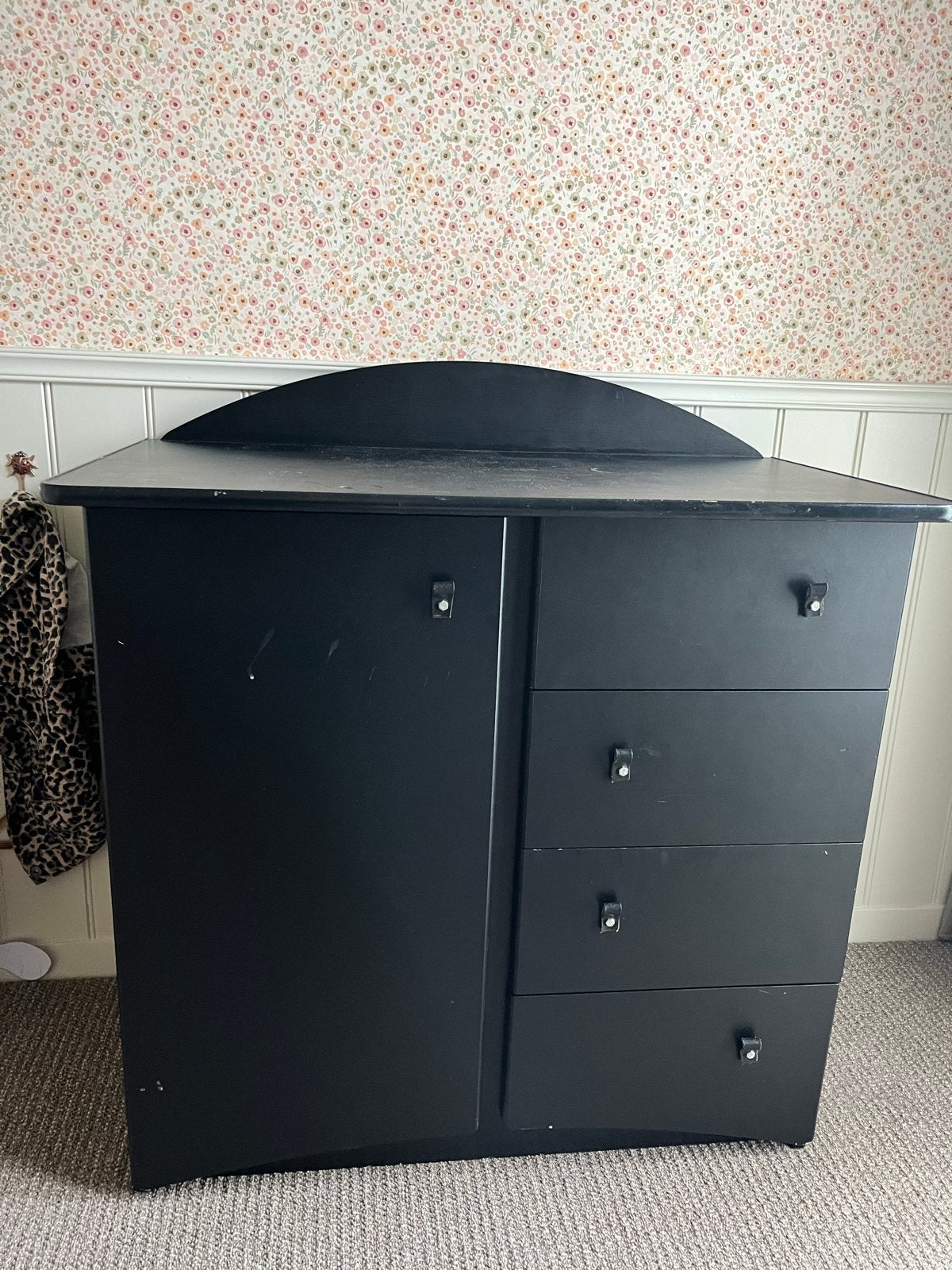 Zwarte Commode met 4 Lades en Kastje - Gebruikt, Ophalen, Gebruikt, 50 tot 70 cm, 75 tot 100 cm