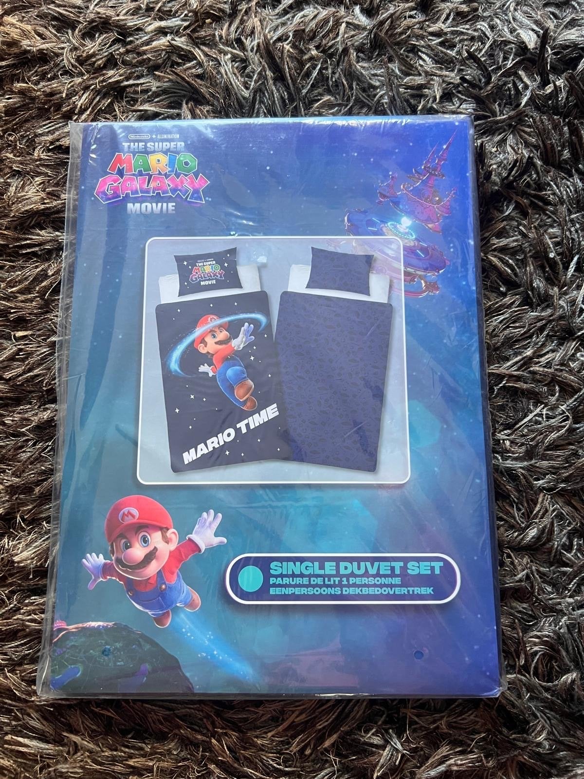 Super Mario Galaxy Dekbedovertrek - Eenpersoons, Overige merken, Nieuw, Ophalen of Verzenden, Jongetje of Meisje