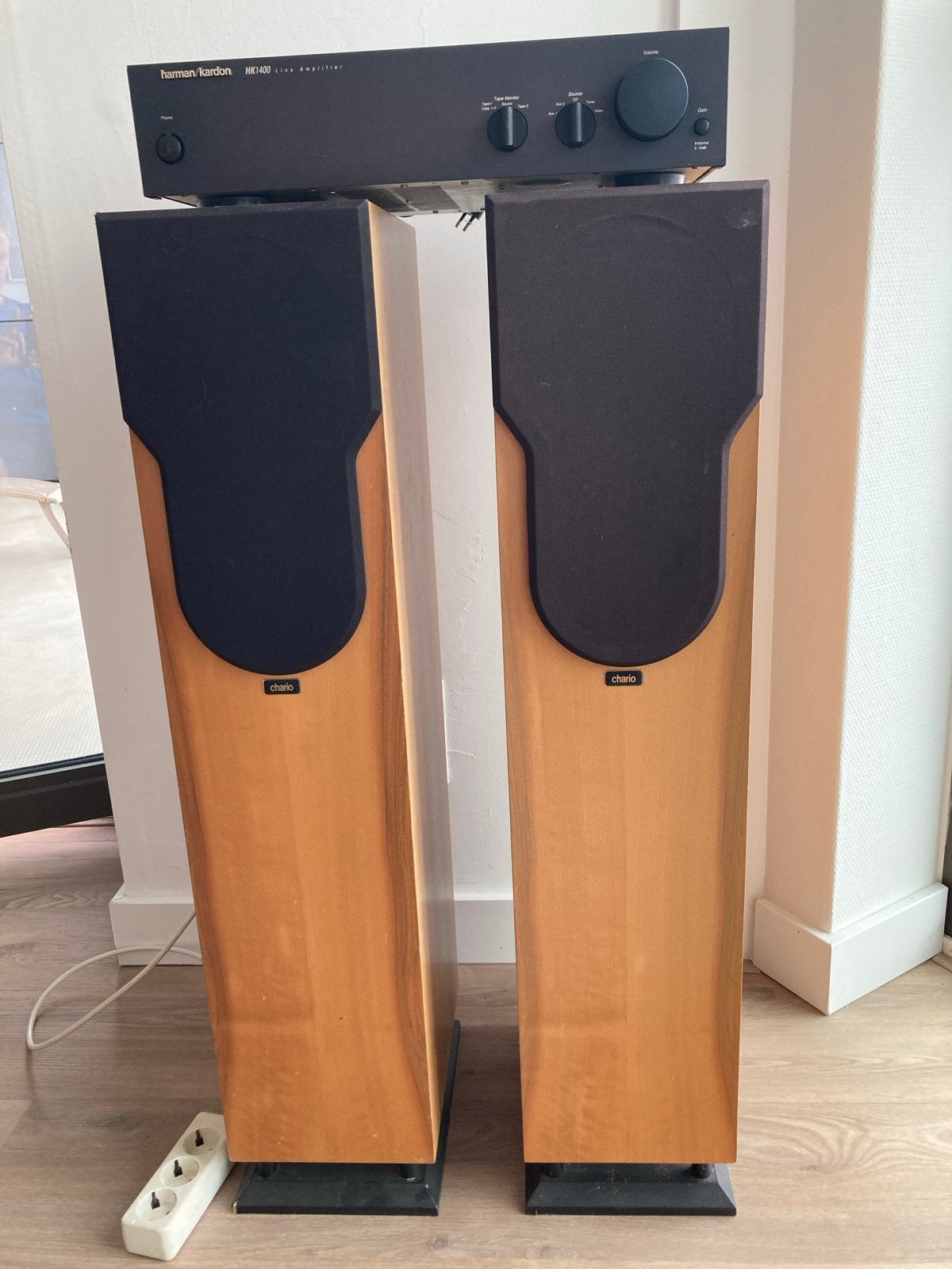 Harman Kardon HK 1400 Versterker met Chario Luidsprekers, Gebruikt, 60 tot 120 watt, Stereo, Ophalen
