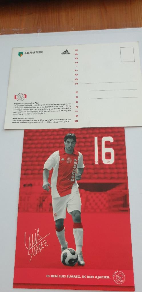 3077 ajax 2007-2008 luis suarez, Verzenden, 1980 tot heden, Sport en Spel