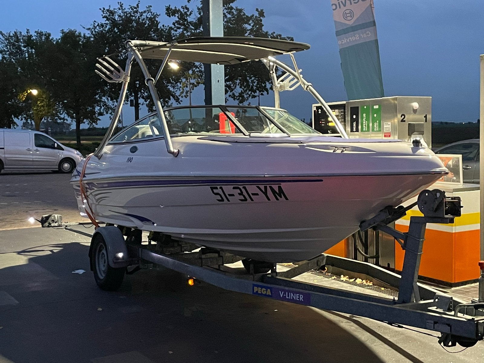 Fibrafort 190 bowrider 100pk Mercury met pega trailer, Watersport en Boten, Ophalen, Overige merken, Gebruikt, 70 tot 120 pk