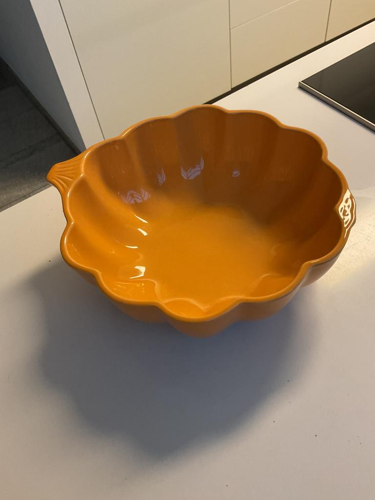 Pompoen aardewerk schaal nieuw zeer mooi, Ophalen, Nieuw, Rond, Steen of Aardewerk