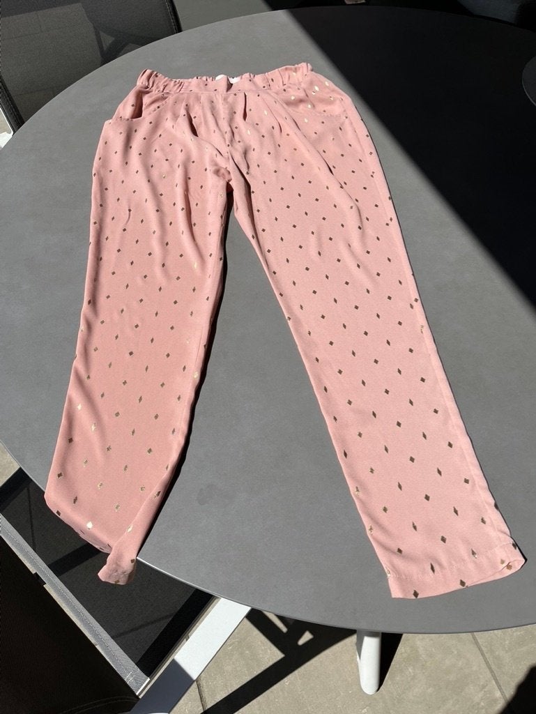 Nieuwe oudroze / gouden Lollys Laundry broek, maat M, Kleding | Dames, Maat 38/40 (M), Verzenden, Nieuw, Roze
