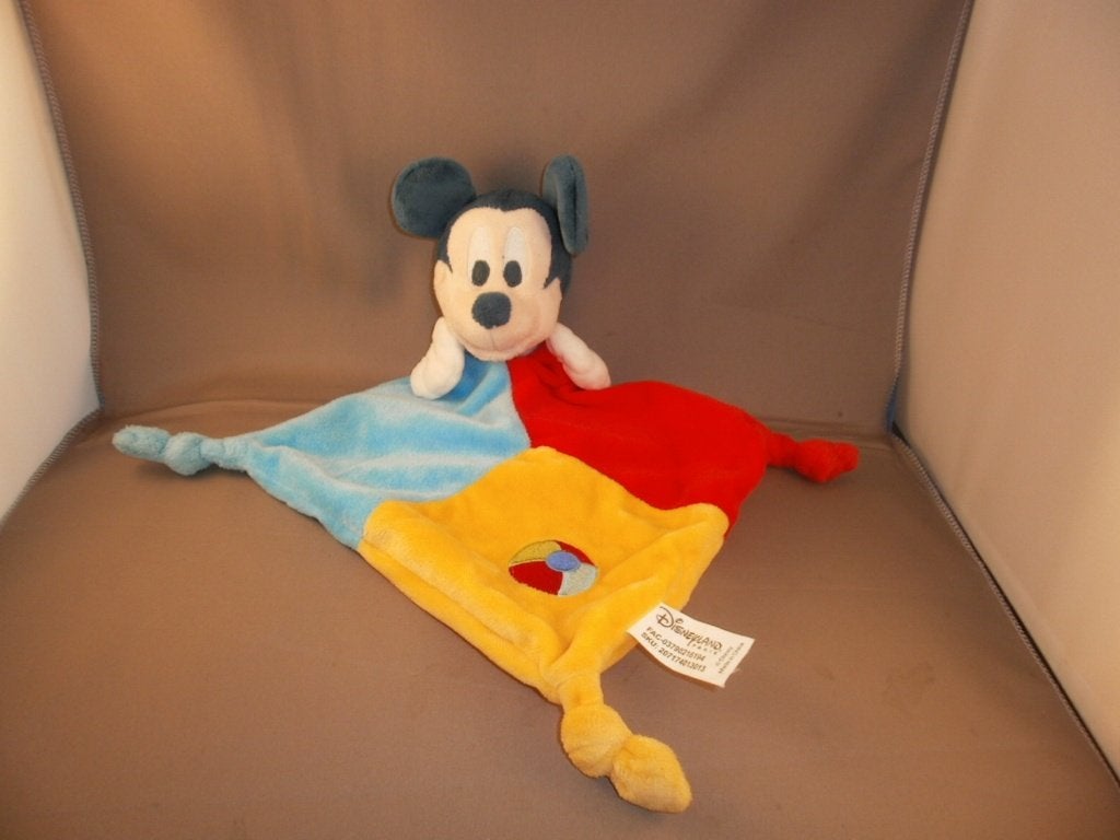 Disneyland Paris Mickey muis doekje rood blauw geel met bal, Muis, Disney, Disney, Nieuw