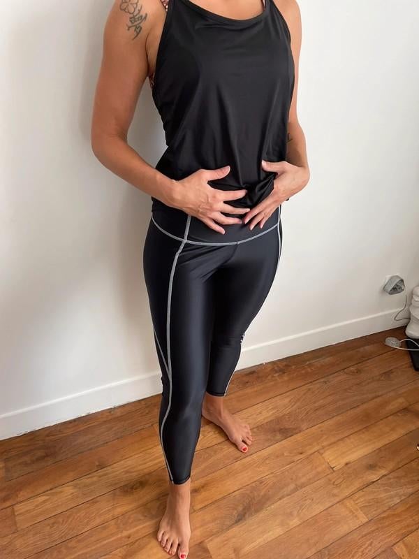 Reebok Studio Shiny Mesh Legging, Zwart, maat M, Maat 38/40 (M), Verzenden, Zwart, Fitness of Aerobics