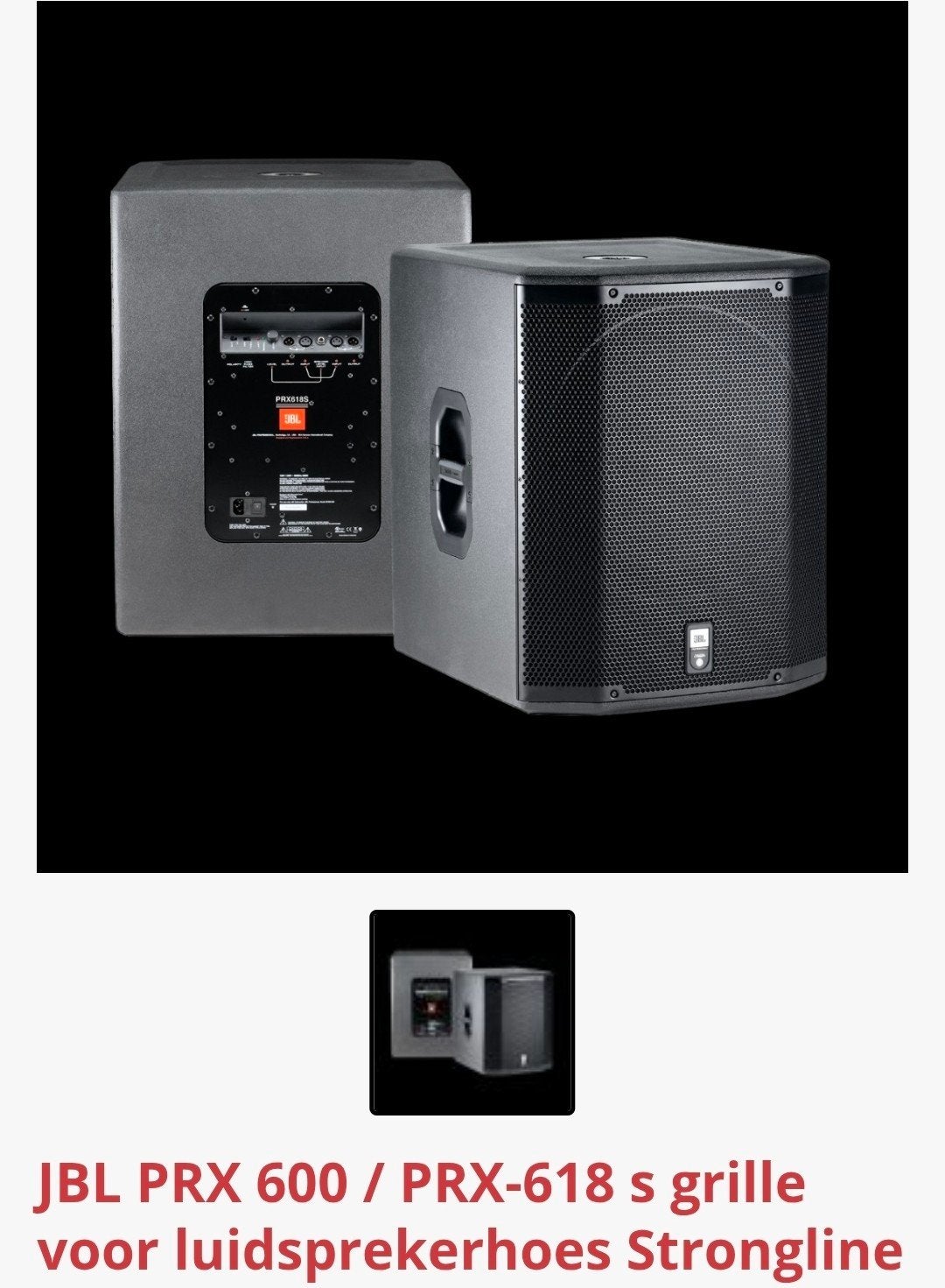 Nieuwe hoes voor JBL PRX618S subwoofer, Ophalen of Verzenden, Nieuw, Overige typen, JBL