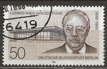 Berlijn 36, van der Rohe, Verzenden, BRD, Gestempeld