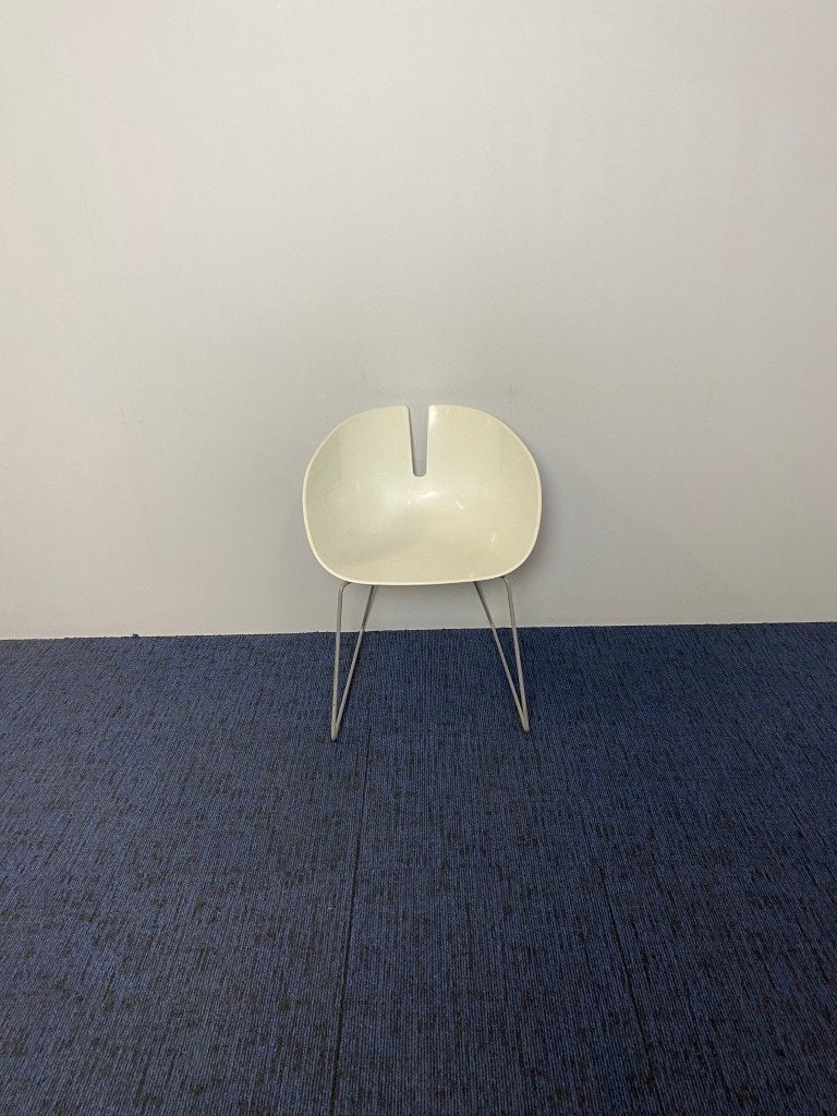 3 x Design vergaderstoel Moroso Fjord, wit, alu onderstel, Ophalen, Kunststof, Gebruikt, Drie