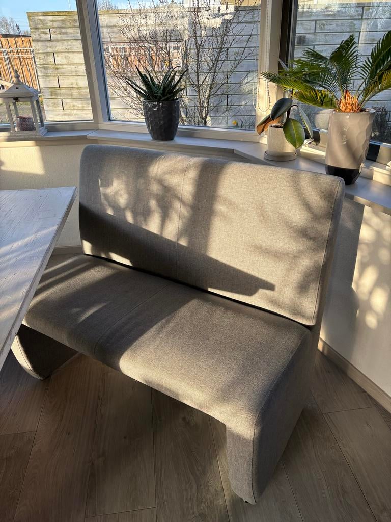 Teak tafel met 2 bankjes, Huis en Inrichting, Ophalen, Gebruikt, Hout