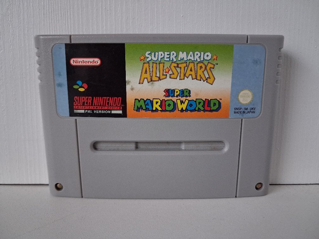 Super Mario All Stars + Super Mario World (Nintendo SNES), Gebruikt, Verzenden, 2 spelers, Vanaf 3 jaar