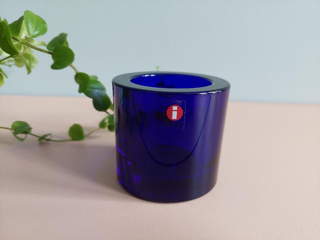 Iittala Marimekko Kivi waxinelichthouder kobaltblauw, Huis en Inrichting, Overige materialen, Blauw, Nieuw, Ophalen of Verzenden