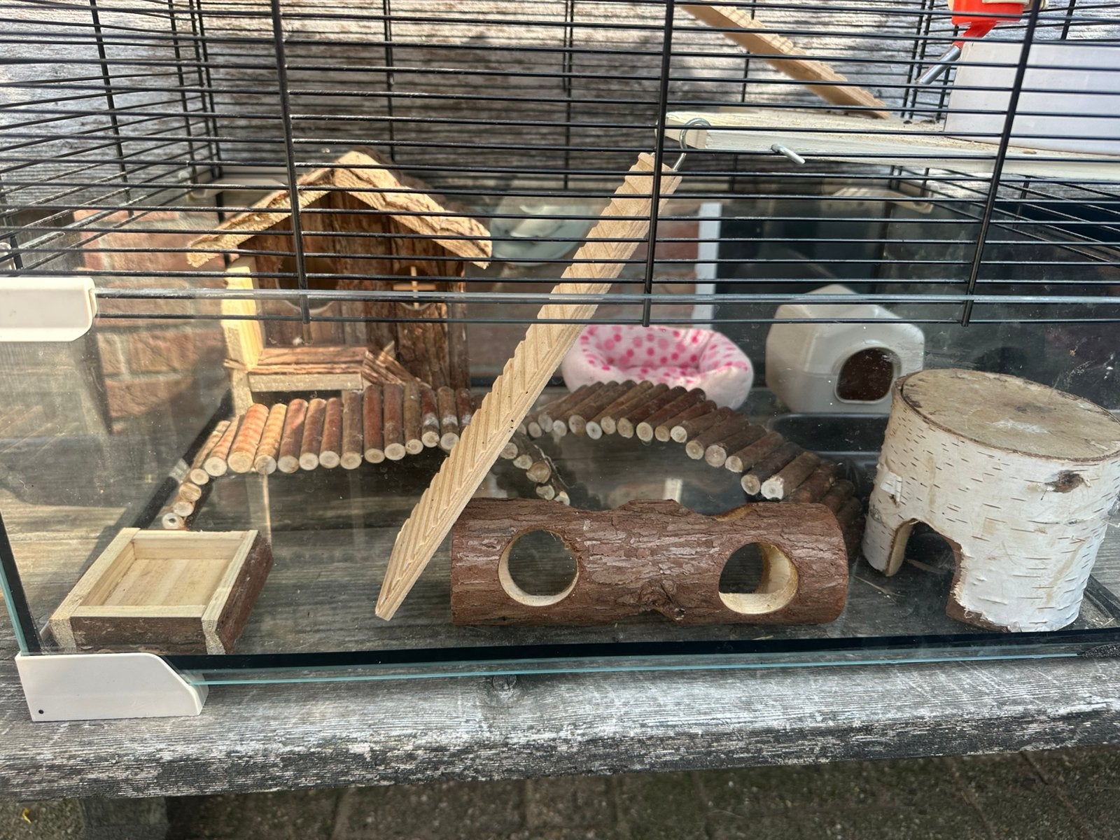 Zeer nette uitgebreide hamsterkooi, Dieren en Toebehoren, Kooi, Minder dan 75 cm, Zo goed als nieuw, Hamster