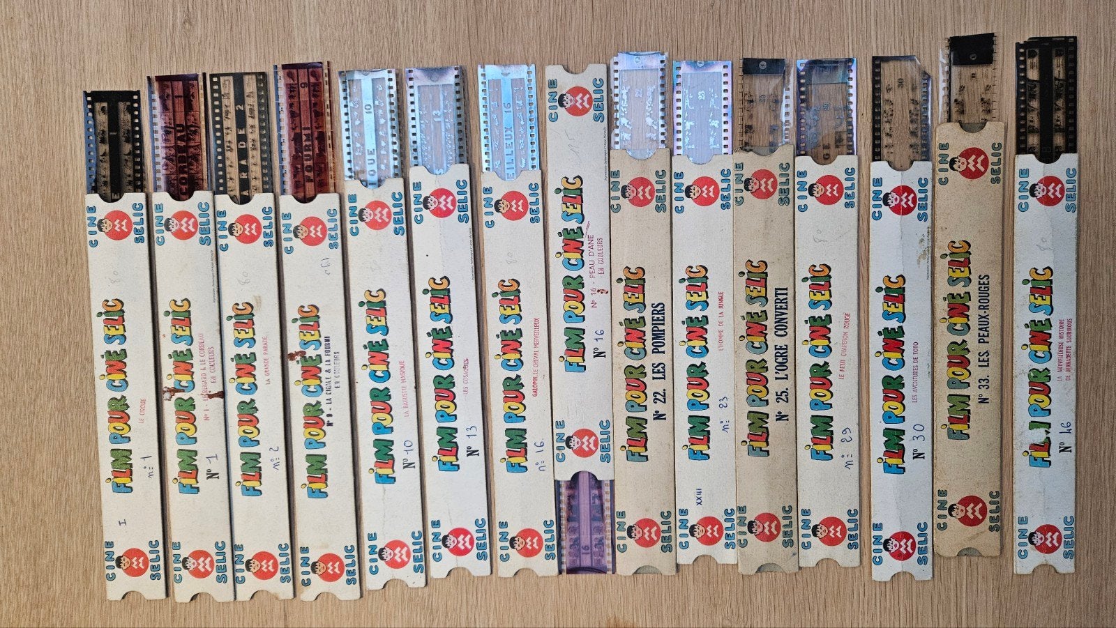 Vintage Ciné Sélic filmstroken – 15 stuks met originele slee, Ophalen of Verzenden, 35mm film