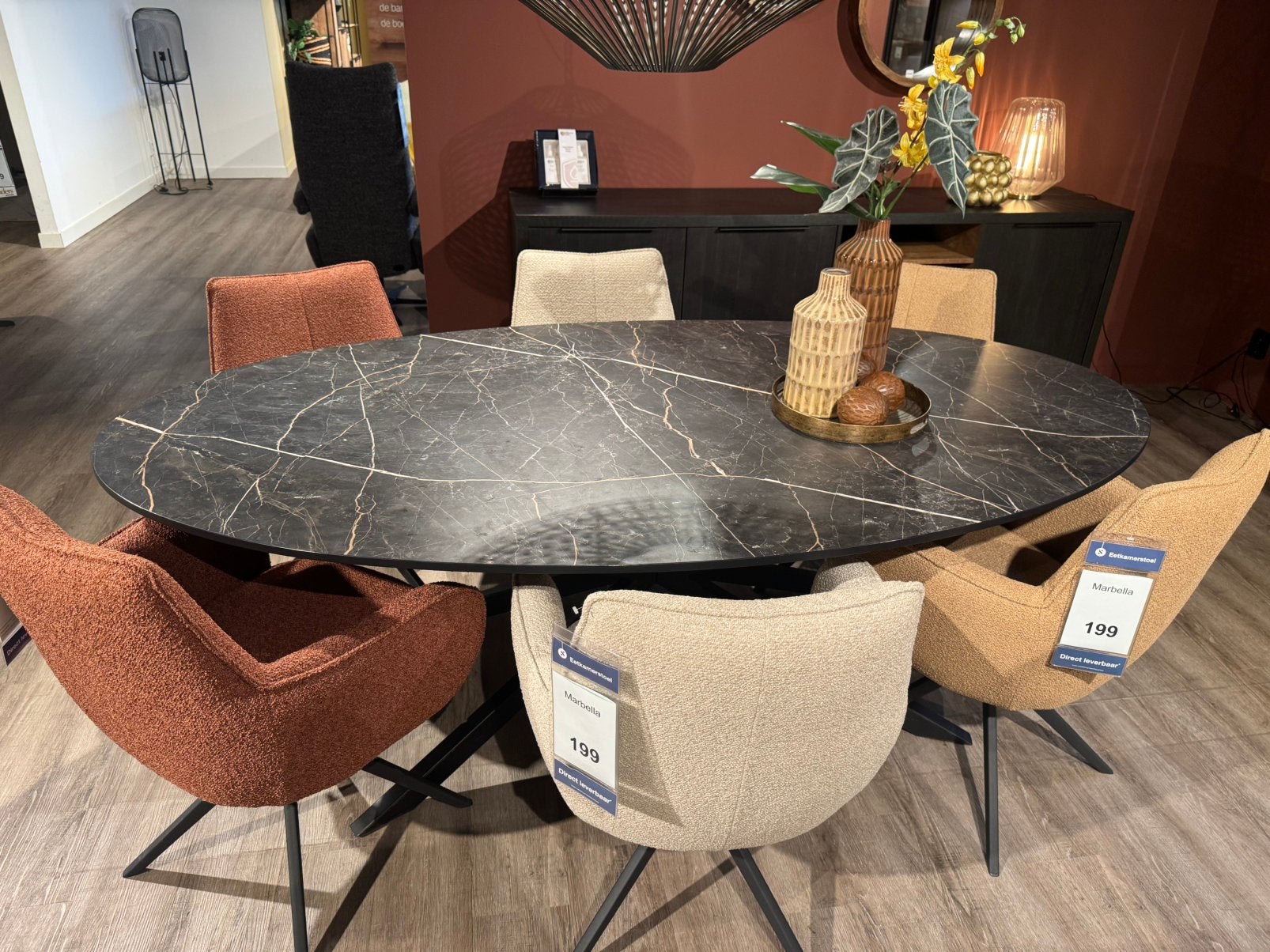 Eettafel 220cm Sanders Wonen, 100 tot 150 cm, 200 cm of meer, Ophalen of Verzenden, Zo goed als nieuw