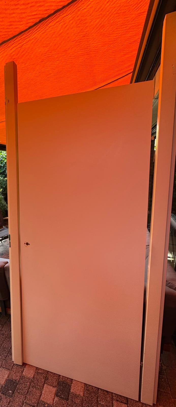 4 Deuren opdek wit met 1 paar kozijn, Ophalen, Kunststof, Gebruikt, 80 tot 100 cm
