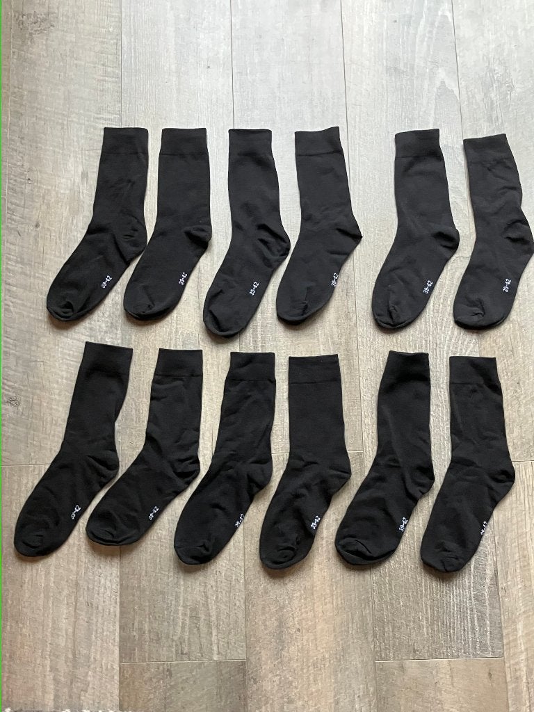 6 paar zwarte sokken (maat 39-42), Ophalen of Verzenden, Nieuw, Maat 39 t/m 42, Zwart