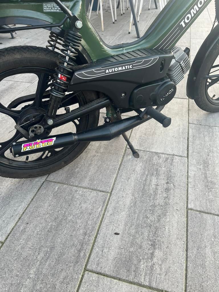 Techno bos fuego uitlaat tomos, Fietsen en Brommers, Brommers | Tomos, Ophalen, Zo goed als nieuw, Standard