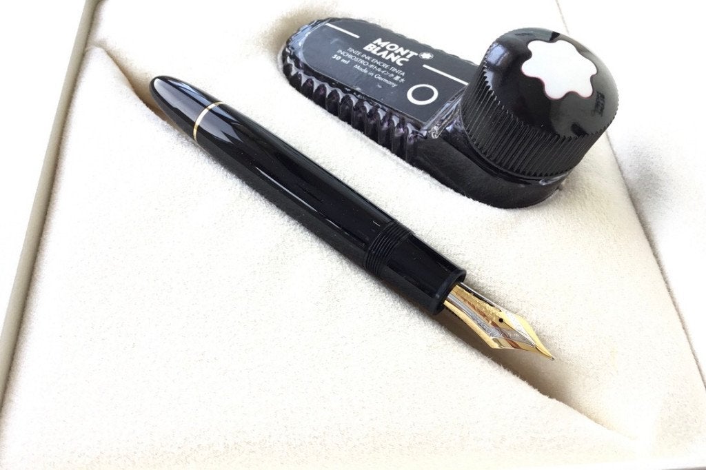 Montblanc Meisterstück Vulpen 149 “CIGAR” 18K 3 tone M punt, Ophalen of Verzenden, Zo goed als nieuw, Vulpen, Mont Blanc