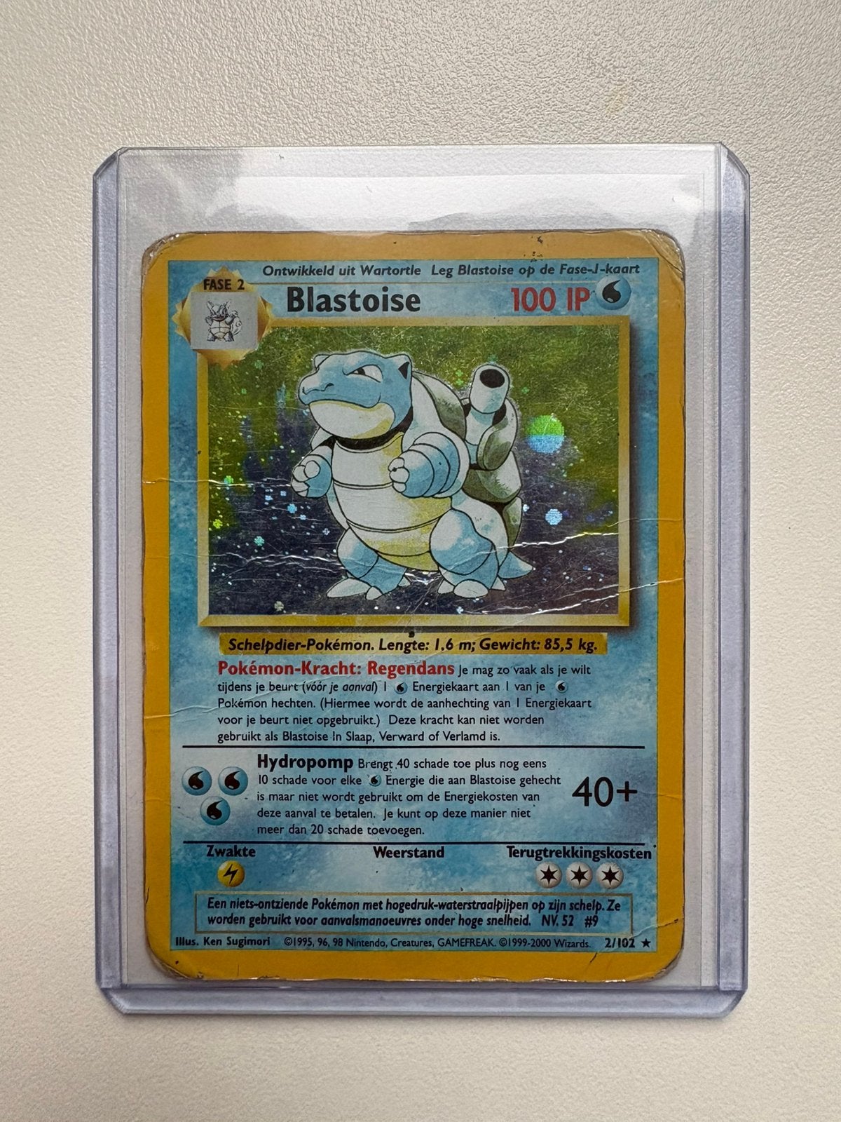 Blastoise 2/102 Base Set Holo 1999, Ophalen of Verzenden, Gebruikt, Losse kaart, Foil