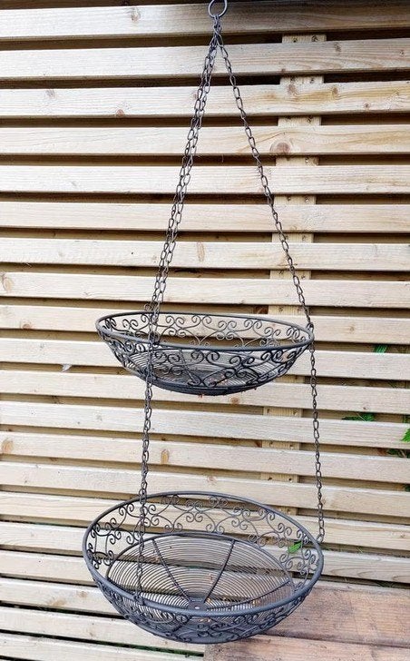 Gietijzeren Brocante Dubbele Hangmand - Frankrijk, Tuin en Terras, Gebruikt, Rond, Ophalen of Verzenden, 60 tot 100 cm