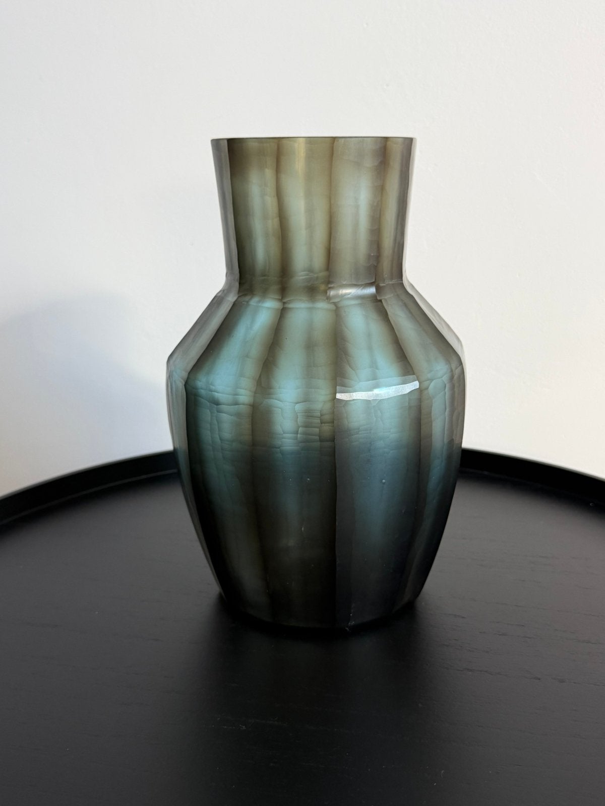 Luxe glazen vaas – Smoke Grey – ca. 27 cm, Ophalen of Verzenden, Zo goed als nieuw, Glas