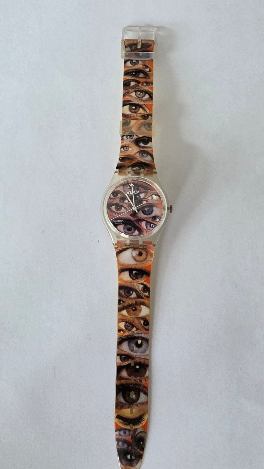 vintage Swatch Gent Eye Eye Aïe GK411, Kunststof, Gebruikt, Polshorloge, Swatch