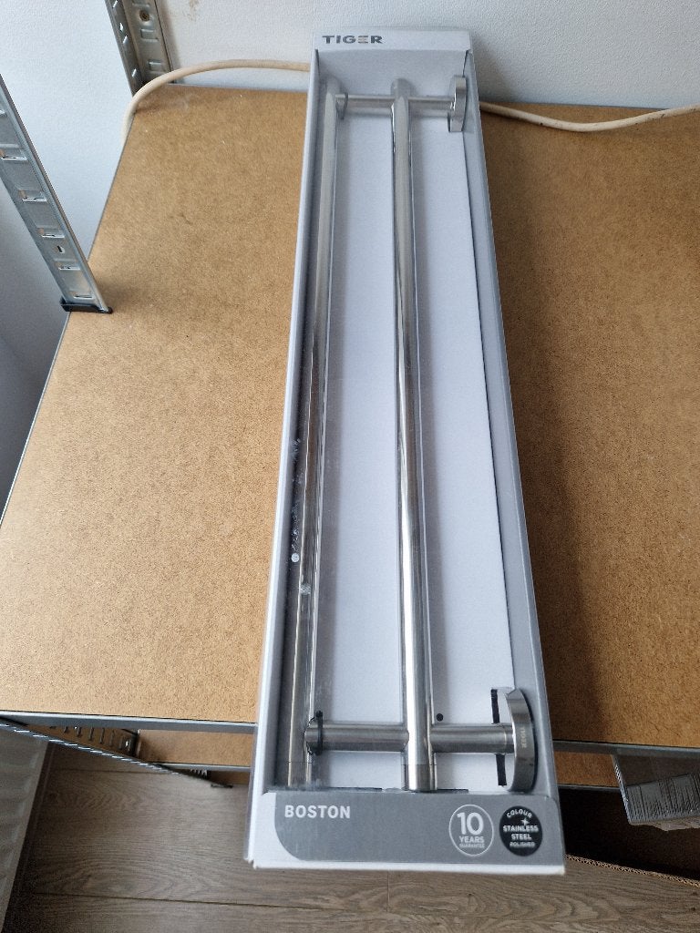 Tiger Boston stainless steel handdoeken rek glanzend, Handdoekenrek, Overige merken, Nieuw, Ophalen of Verzenden
