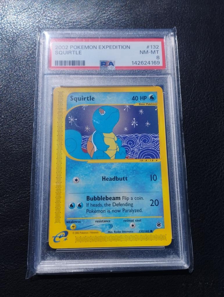 Squirtle Pokemon kaart Expedition base set PSA8 NM, Ophalen of Verzenden, Zo goed als nieuw