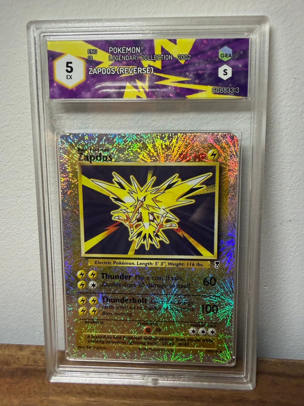 Pokémon Zapdos Reverse Holo Legendary Collection 2002 GRAAD, Hobby en Vrije tijd, Ophalen, Gebruikt, Losse kaart, Foil
