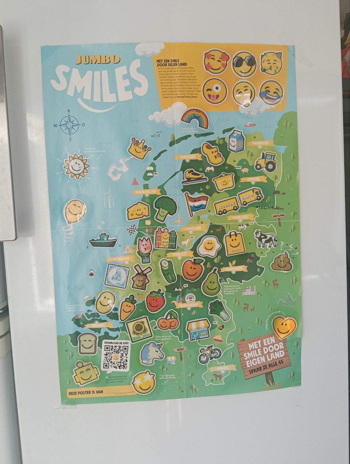 Jumbo Smiles Poster: Met een Smile door Eigen Land, Verzamelen, Supermarktacties, Jumbo, Ophalen