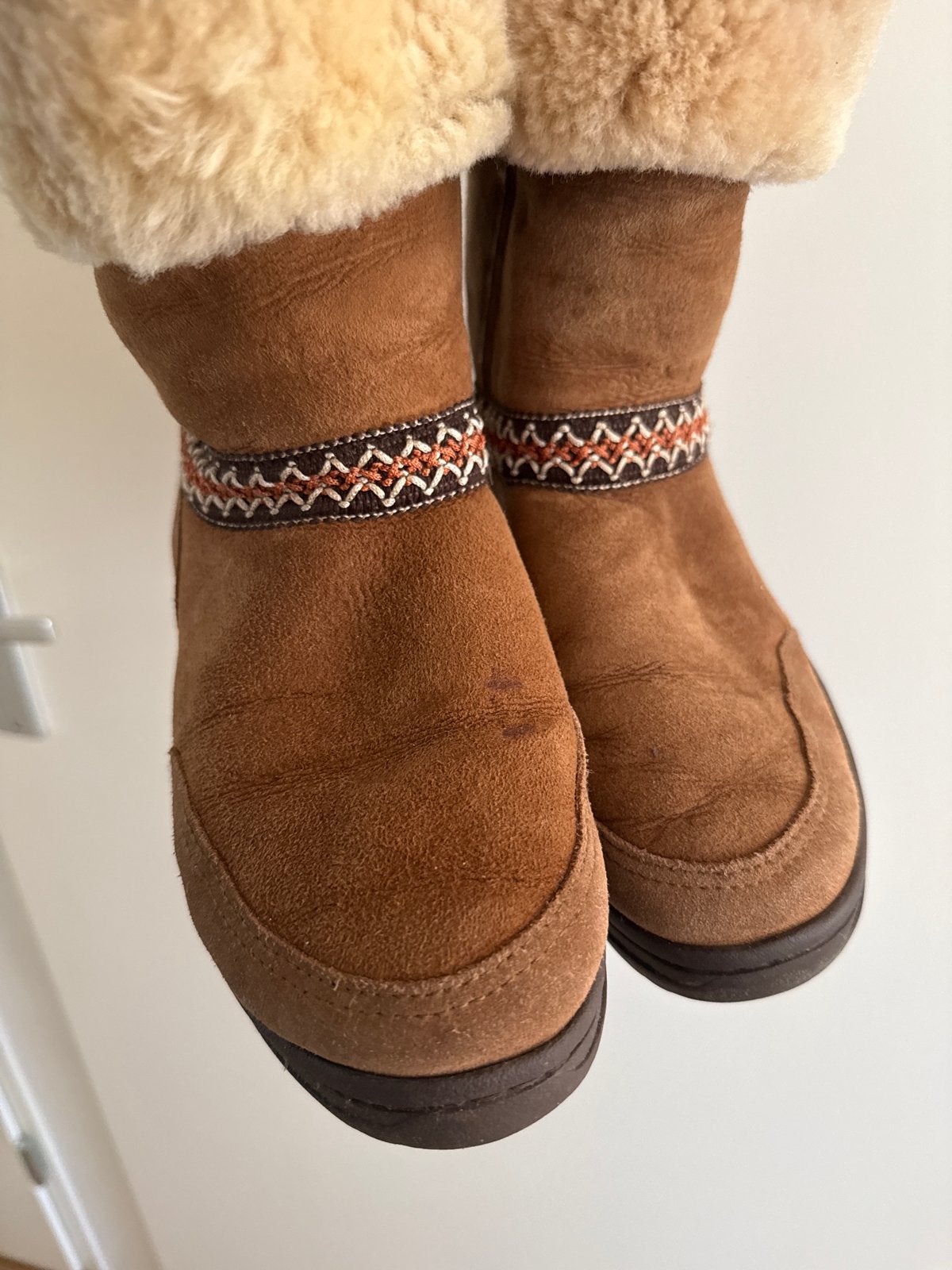 Uggs laarzen met bont en patroon - Maat 38, Ophalen, Gedragen, Bruin, Lage of Enkellaarzen