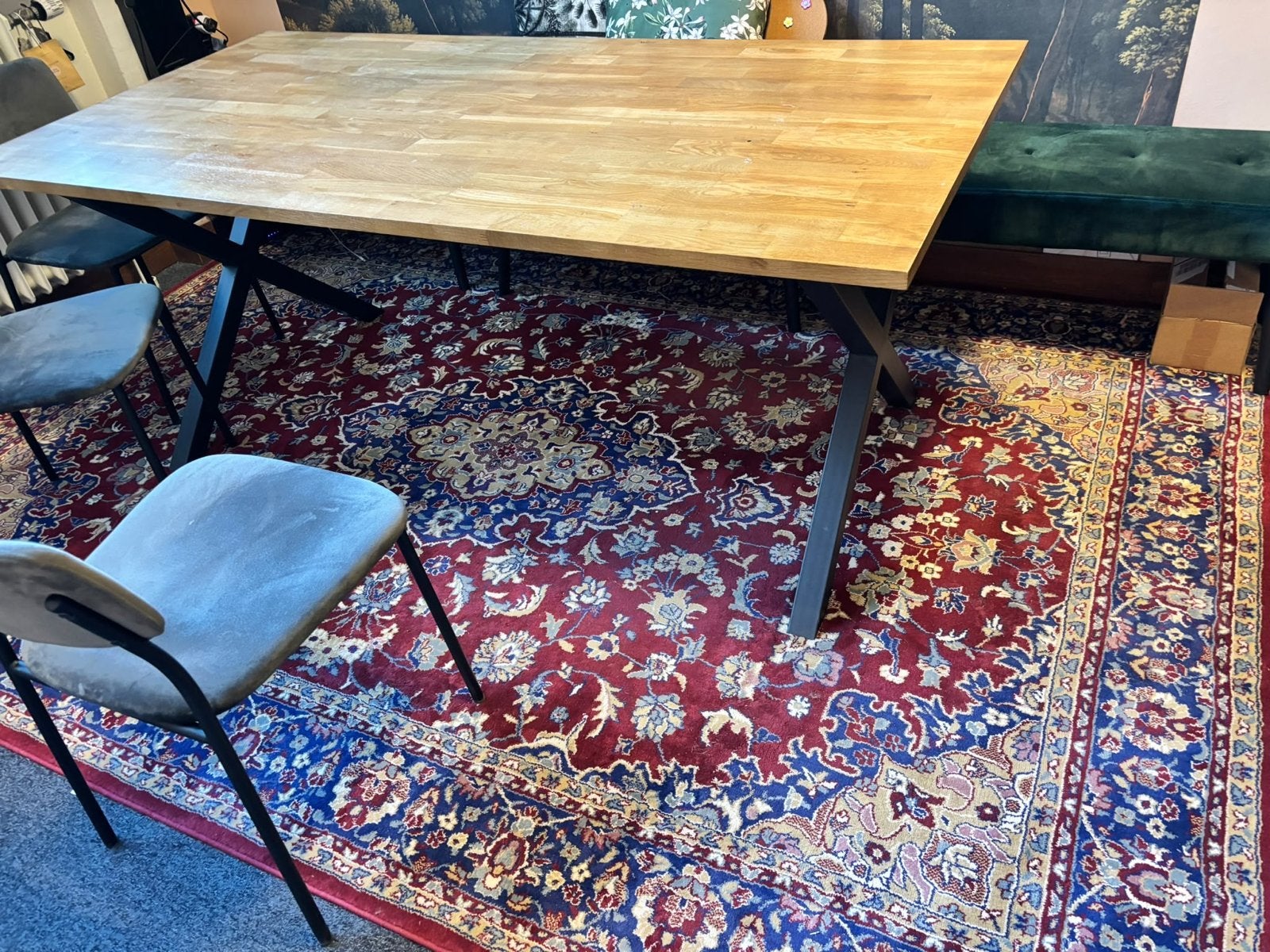 Eettafel 180 x 90, Ophalen, Eikenhout, 50 tot 100 cm, Zo goed als nieuw