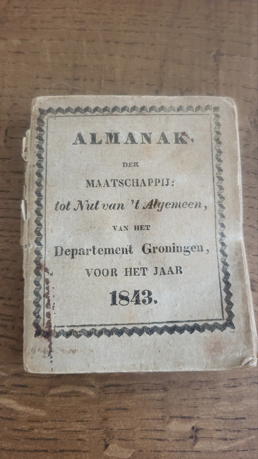 Almanak Maatschappij tot Nut van 't Algemeen Groningen 1843, Boeken, Tijdschriften en Kranten, Ophalen of Verzenden, Gelezen, Overige typen
