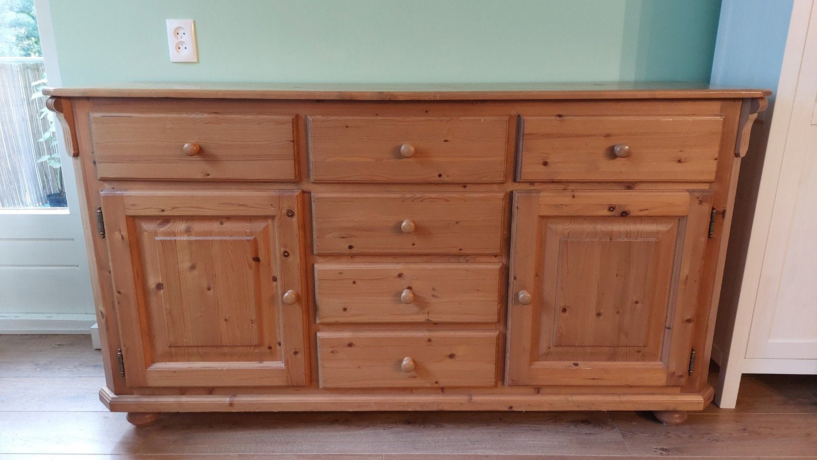 massief grenen dressoir, Ophalen, Gebruikt, Met deur(en), 150 tot 200 cm