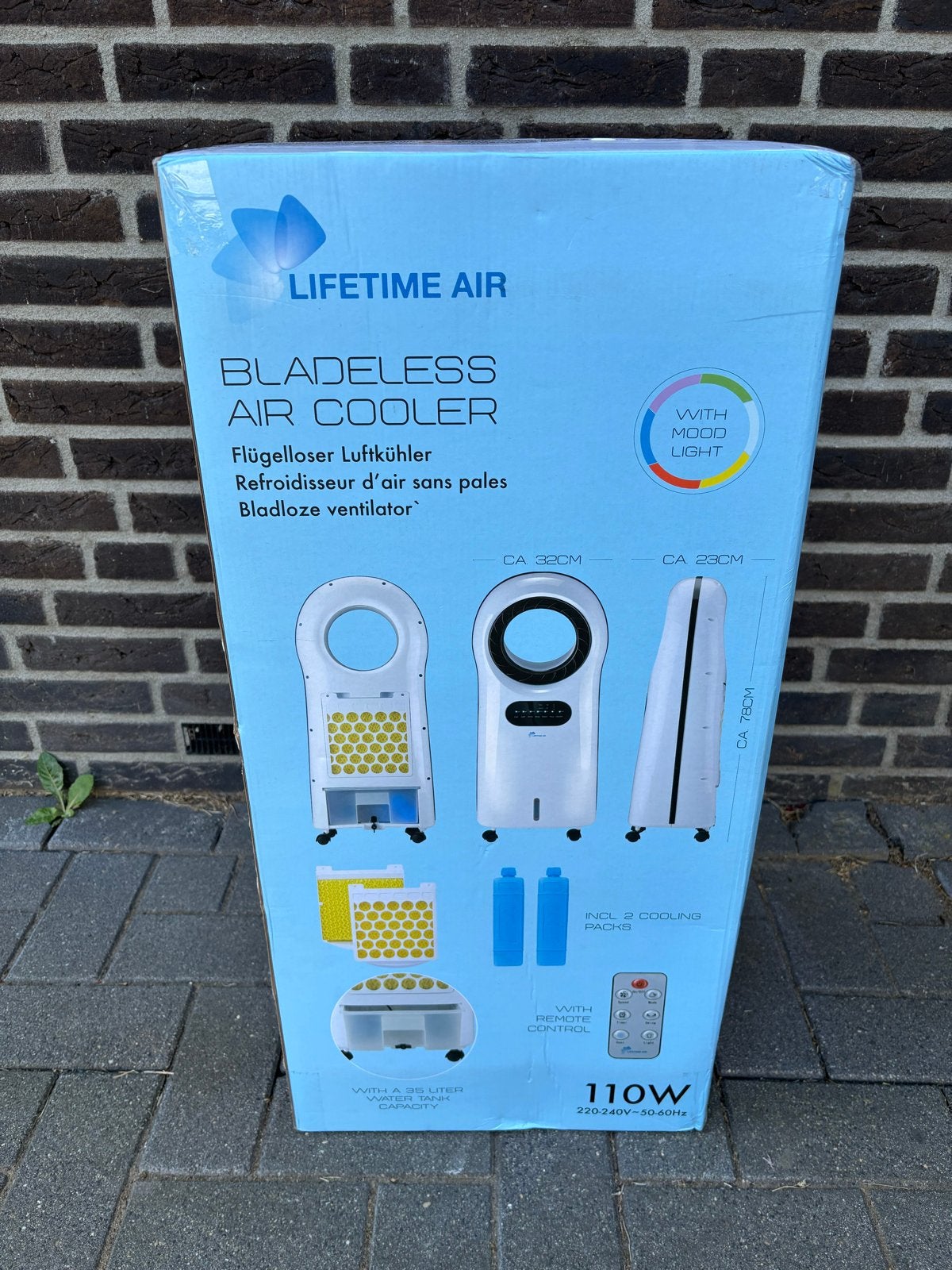 Lifetime Air Bladeless Air Cooler met Afstandsbediening, Witgoed en Apparatuur, Tafel- of Grondventilator, Minder dan 60 m³, Nieuw