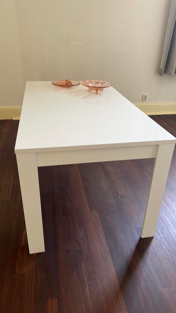 Witte hoogglans tafel of bureau met schoonheidsfoutje 90x175, Ophalen, Gebruikt, 175 cm, Spaanplaat of MDF