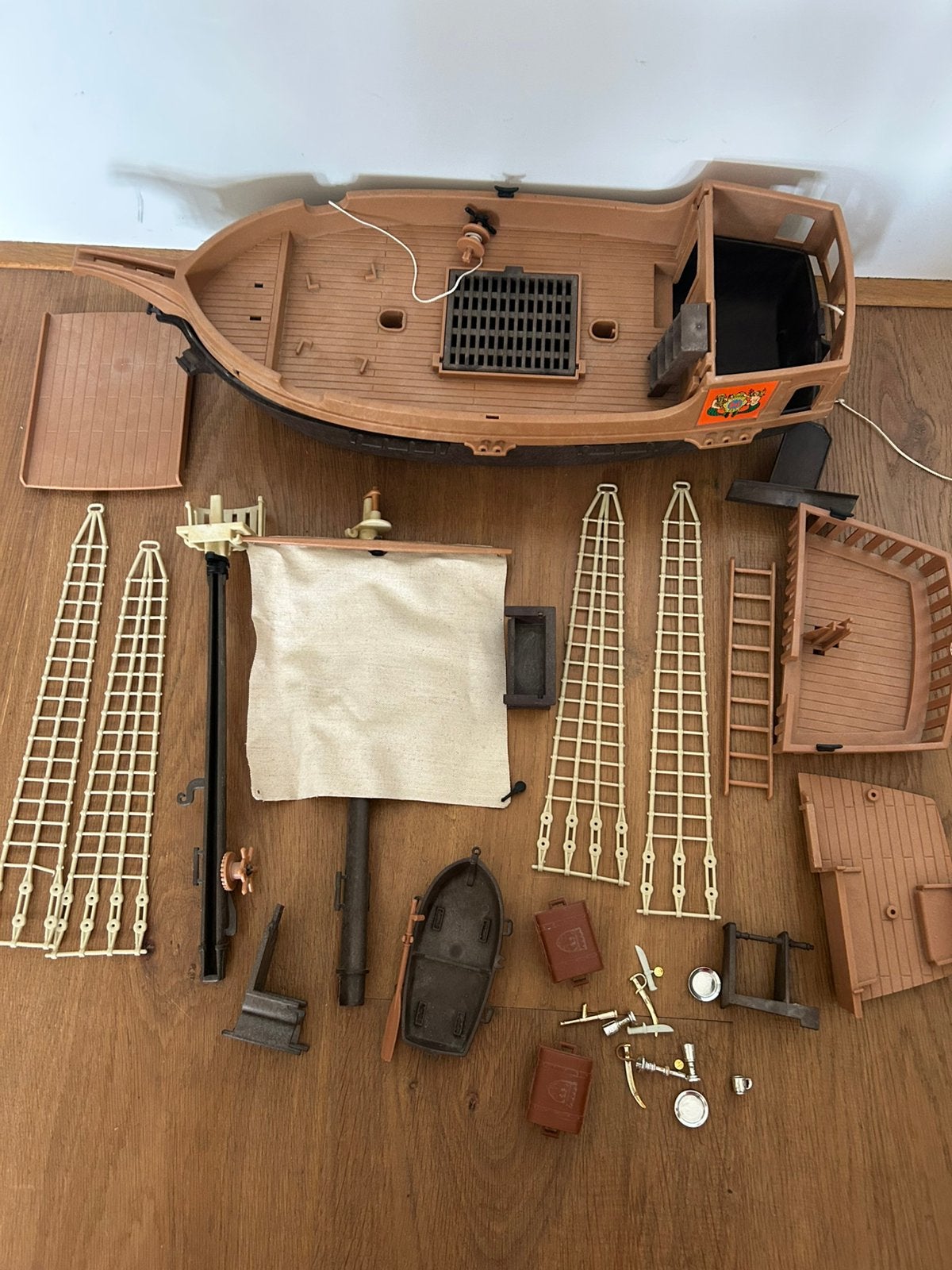 Vintage Geobra, playmobil 3750 piratenschip onderdelen, Kinderen en Baby's, Speelgoed | Playmobil, Ophalen of Verzenden, Gebruikt
