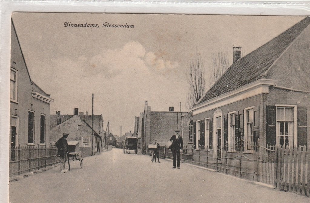 Oude Ansichtkaart Binnendams, Giessendam, Verzenden, Voor 1920, Gelopen, Zuid-Holland