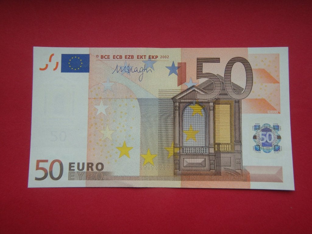 Bankbiljet Nederland 50 Euro handtekening Draghi 2002., Verzenden, Overige landen, 50 euro, Los biljet