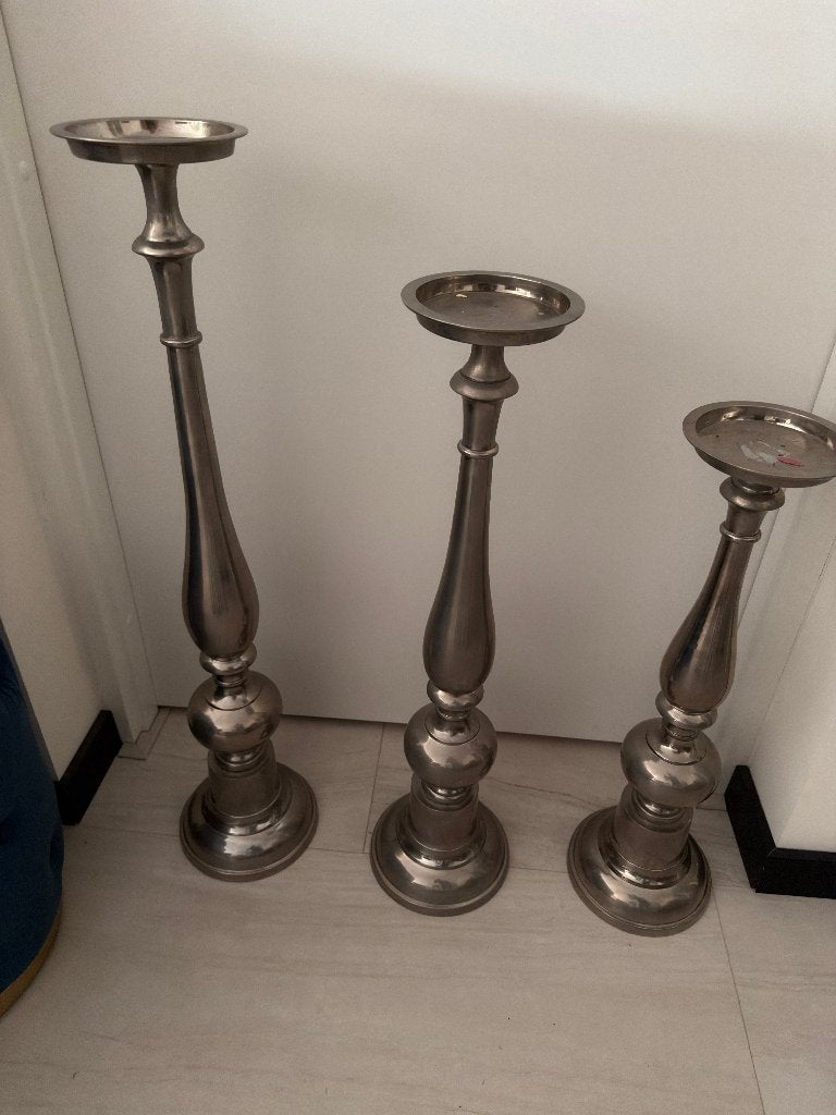 Set van 3 Kandelaars, Ophalen, Gebruikt, Overige merken, Metaal