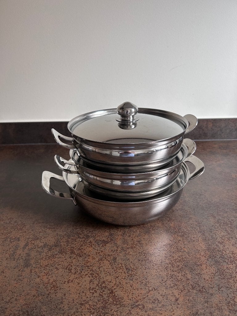 Gero Zilmeta RVS-dekschalen, Overige materialen, Gebruikt, Overige typen, Ophalen of Verzenden