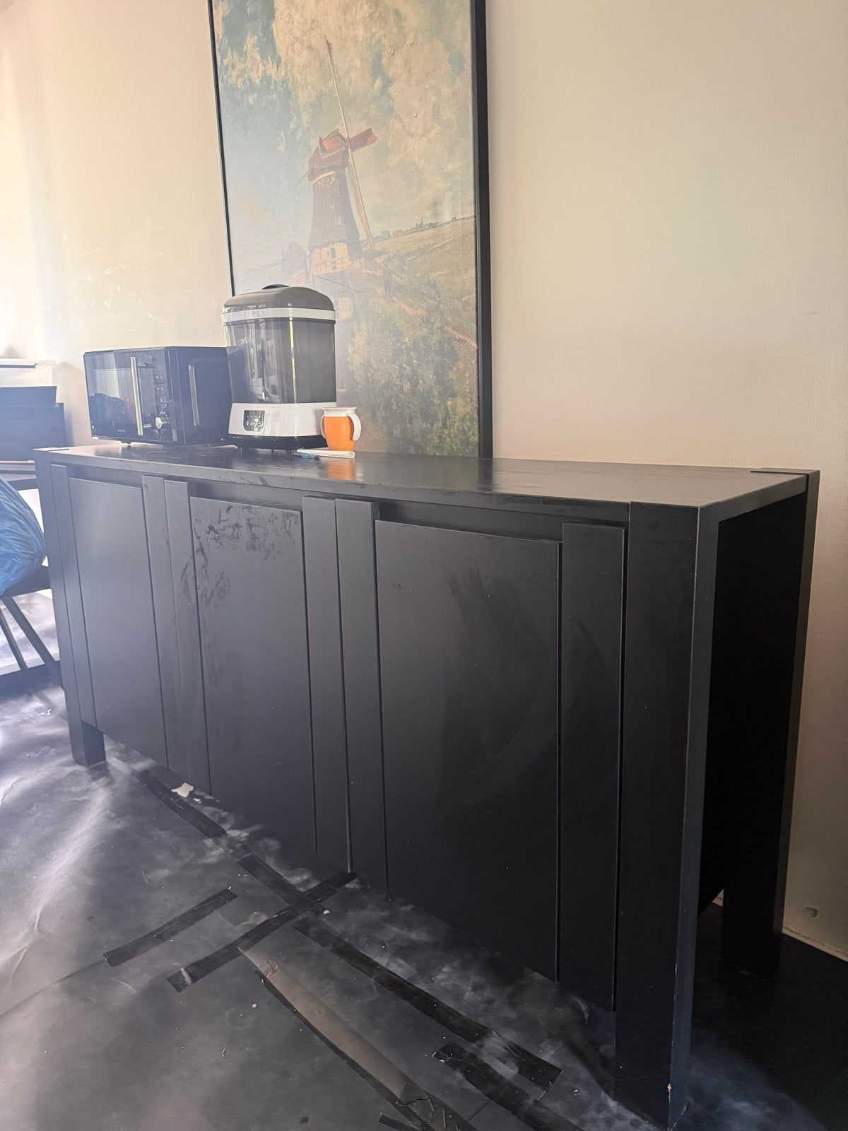 Zwaar massief houten dressoir - 1.86m lang, Ophalen, Gebruikt, 150 tot 200 cm, 25 tot 50 cm